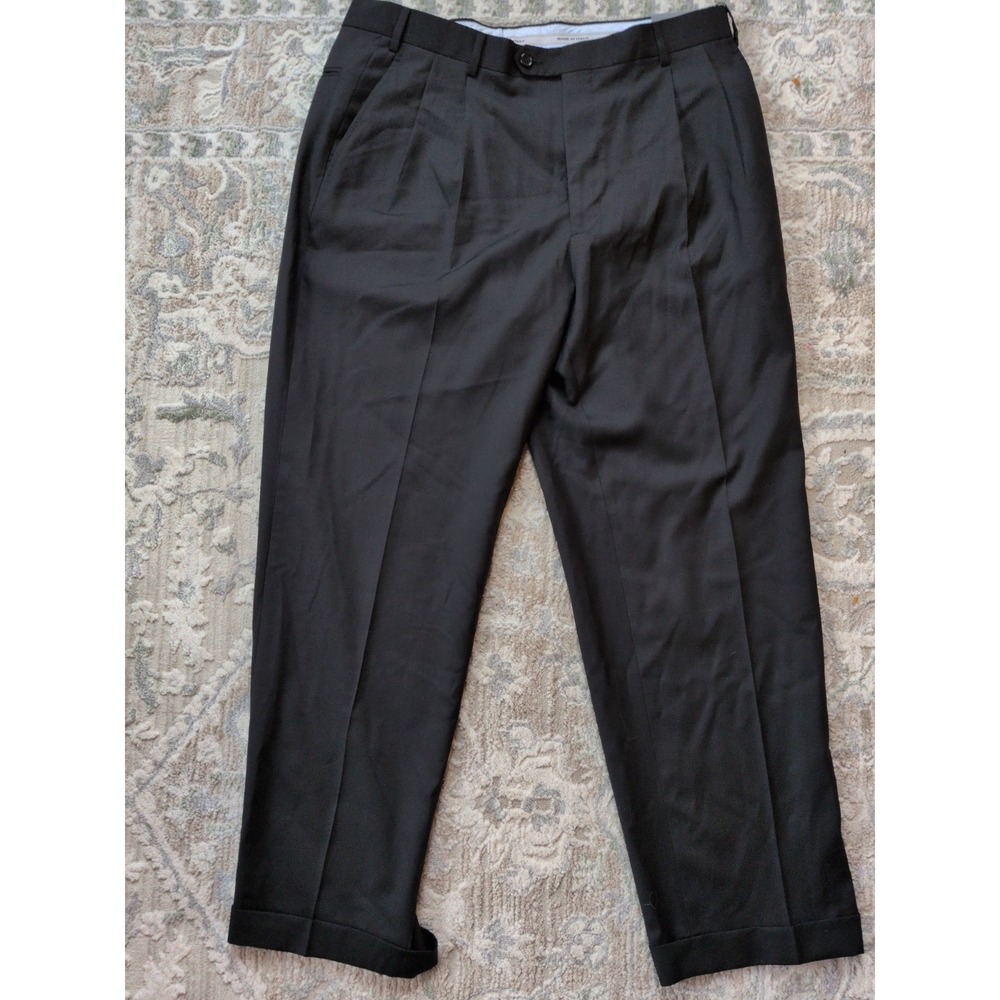 Kirkland Signature Italian Wool Pleated Dress Slacks 38x30 Italy NWT